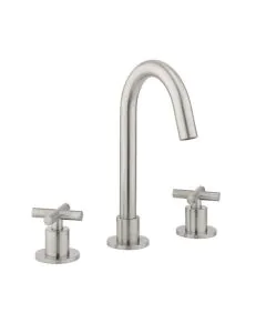 Crosswater MPRO Crosshead Deck Mounted Basin Set Single Plate Brushed Nickel