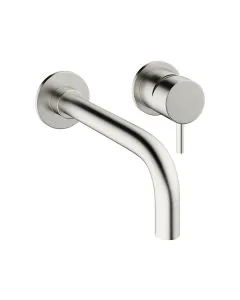 Crosswater MPRO Wall Mounted 2 Hole Basin Mixer Tap Brushed Nickel