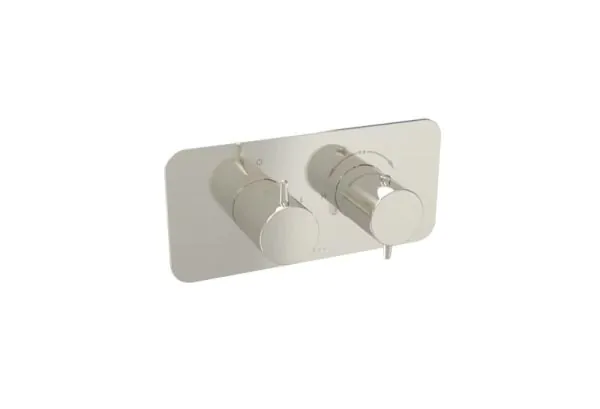 Saneux EDEN 1 way thermostatic shower valve kit in landscape - Brushed Nickel