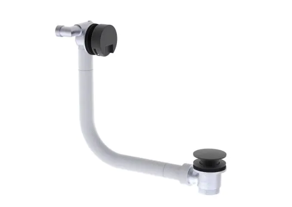 Saneux COS bath filler, overflow and clicker waste - Matt Black