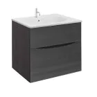 Crosswater Glide II 600 Double Drawer Unit with Matt White Basin