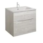 Crosswater Glide II 600 Double Drawer Unit with Ice White Glass Basin