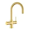 Wash Water 4in1 Round Neck Kitchen Tap - Brushed Brass - 2.4ltr Boiling Tank