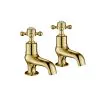 Just Taps Grosvenor Cross Cloakroom Basin Taps – Polished Gold