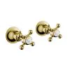 Just Taps Grosvenor Cross 1/2" Wall Valves – Polished Gold