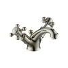 Just Taps Grosvenor Cross Basin Mixer with Pop Up Waste-Nickel 