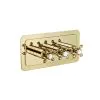 Just Taps Grosvenor Cross Concealed Thermostatic Shower Valve 2 Outlet Horizontal – Polished Gold