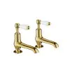 Just Taps Grosvenor Lever Long Nose Basin Taps – Polished Gold