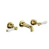Just Taps Grosvenor Lever 3 Hole Wall Mounted Basin Mixer Tap – Polished Gold