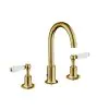 Just Taps Grosvenor Lever 3 Hole Basin Mixer Tap with Swivel Spout & Pop Up Waste – Polished Gold