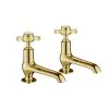 Just Taps Grosvenor Pinch Long Nose Basin Taps – Polished Gold