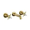 Just Taps Grosvenor Pinch 3 Hole Wall Mounted Basin Mixer Tap – Polished Gold