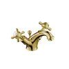Just Taps Grosvenor Pinch Basin Mixer Tap with Pop Up Waste – Polished Gold