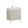Crosswater Avenue 800mm Two Drawer Vanity with 1TH Ceramic Basin-Warm Stone