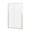 Crosswater Clear 6 Single Sliding Door with Side Panel Brushed Brass