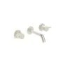 Saneux COS 3 Tap Hole Wall mounted KIT - w/ Short spout (130mm) w/ Fluted handle - Brushed Nickel (PVD)