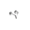 Saneux COS 2 Plate Wall mounted KIT - w/ Short spout (130mm) w/ Fluted handle - Chrome