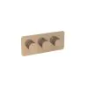 Saneux COS 2 Way 3 Handle Thermostatic Shower Valve KIT - w/ Fluted Handle - Landscape - Brushed Bronze (PVD)