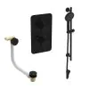 Saneux COS 2 way shower kit - w/ 3 Function Handset and Slider Rail and Bath filler - Satin Black