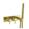 Just Taps VOS Thermostatic Concealed 2 Outlet Shower Valve With Attached Handset-Brushed Brass