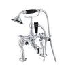 Just Taps Grosvenor Pinch Black Edition Deck Mounted Bath Shower Mixer with Kit – 355mm
