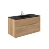 Crosswater Glide II 1000 Unit & Midnight Black Glass Basin