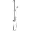 Just Taps Grosvenor slide rail kit with single function handset, hose with bottom outlet entry, with white handset