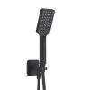 Just Taps Hix Matt Black Square Shower Handset, Holder & Hose