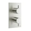 Crosswater MPRO 2 Outlet 2 Handle Thermostatic Shower Valve Brushed Nickel (PRO1510RV)