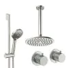 Crosswater Module Shower Set 2 with Fixed Head & Handset 200mm Brushed Nickel
