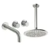 Crosswater Module Shower Set 3 with Fixed Head & Bath Spout 300mm Brushed Nickel