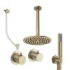 Crosswater Module Shower Set 6 with 3 Outlet and shower Head 200mm Brushed Brass