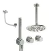 Crosswater Module Shower Set 9 with 3 Outlet and shower Head 200mm Brushed Nickel
