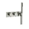Crosswater MPRO 2 Outlet 2 Handle Thermostatic Bath Shower Valve with Kit Brushed Nickel (PRO1701RV)