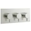 Crosswater MPRO 2 Outlet 3 Handle Thermostatic Shower Valve Brushed Nickel (PRO2001RV)