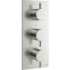 Crosswater MPRO 3 Outlet 3 Handle Thermostatic Bath Shower Valve Brushed Nickel (PRO3000RV)