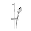 Just Taps Techno Slide Rail with Pulse Single Function Shower Handle and Shower Hose - Chrome