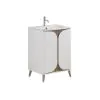 Crosswater Tambour 600mm Floor Standing Vanity With Doors with 1TH Basin-White Matt