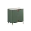 Crosswater Tambour 800mm Floor Standing Vanity With Doors with Gold Vein Estatuario Worktop-Sage Green