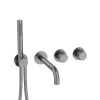 Crosswater Module 3ONE6 2 outlet 2 Handle shower valve with Bath Spout and Handshower-Stainless Slate (TSMOD440RT)