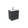 Saneux UNI 50cm 2 drawer wall mounted unit - Matt Anthracite