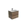 Saneux UNI 60cm 2 drawer wall mounted unit - English Oak