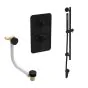 Saneux COS 2 way shower kit - w/ Slim Handset and Slider Rail and Bath filler - Satin Black