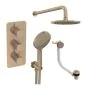 Saneux COS 3 way shower kit - w/ 3 Function Handset and Bath filler and Shower Head - Brushed Bronze