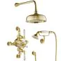 Just Taps Grosvenor Exposed Thermostatic valve with 2 outlets Brushed Brass