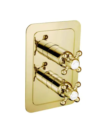 Just Taps Grosvenor Cross Antique Brass Edition Thermostatic 1 Outlet Shower Valve