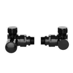 Lavo Corner Radiator Valve Brushed Gunmetal Black
