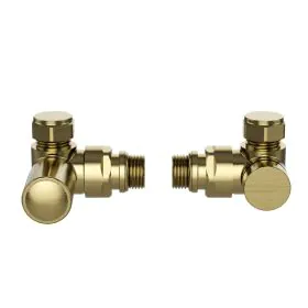 Lavo Corner Radiator Valve Brushed Brass