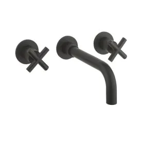 Crosswater MPRO Crosshead Basin 3 Hole Set Matt Black - H: 75.5mm P: 192mm