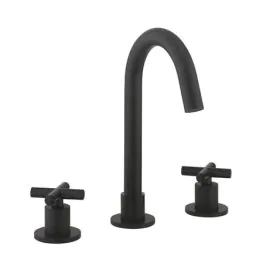 Crosswater MPRO Crosshead Basin 3 Hole Set Matt Black - H: 242mm P: 132.5mm
